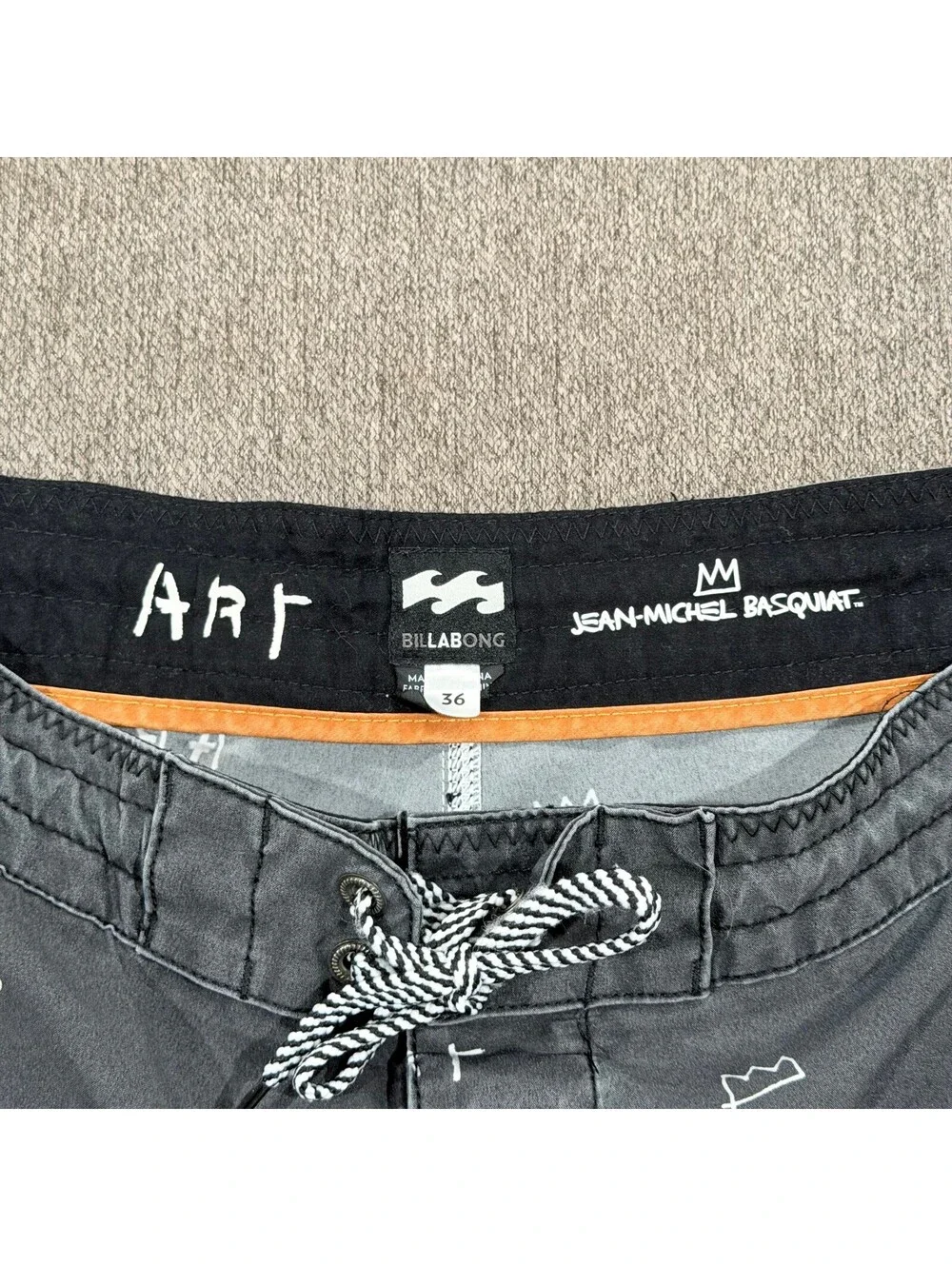 Billabong x Basquiat Board Shorts Mens 36 Gray Art Swim Trunks